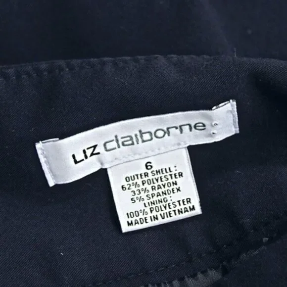 Skirt Straight Pencil Wide Waistband Side Zipper Lined Dark Blue Women's Size 6 - Picture 5 of 6